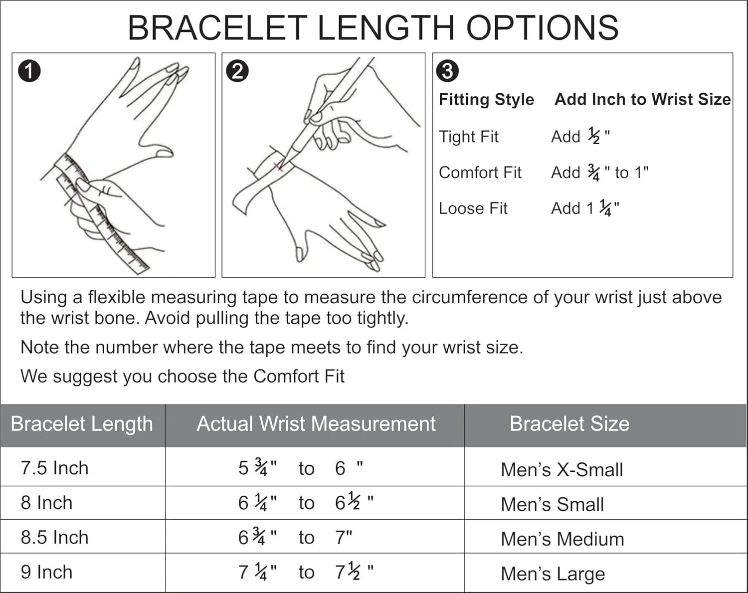 LeCalla Handmade Sterling Silver Mens Bracelets | Solid Italian 925 Chain Bracelets | Classic Designs Chain Bracelets for Men | Men's Silver Bracelet Gift for Dad, Boyfriend, Son