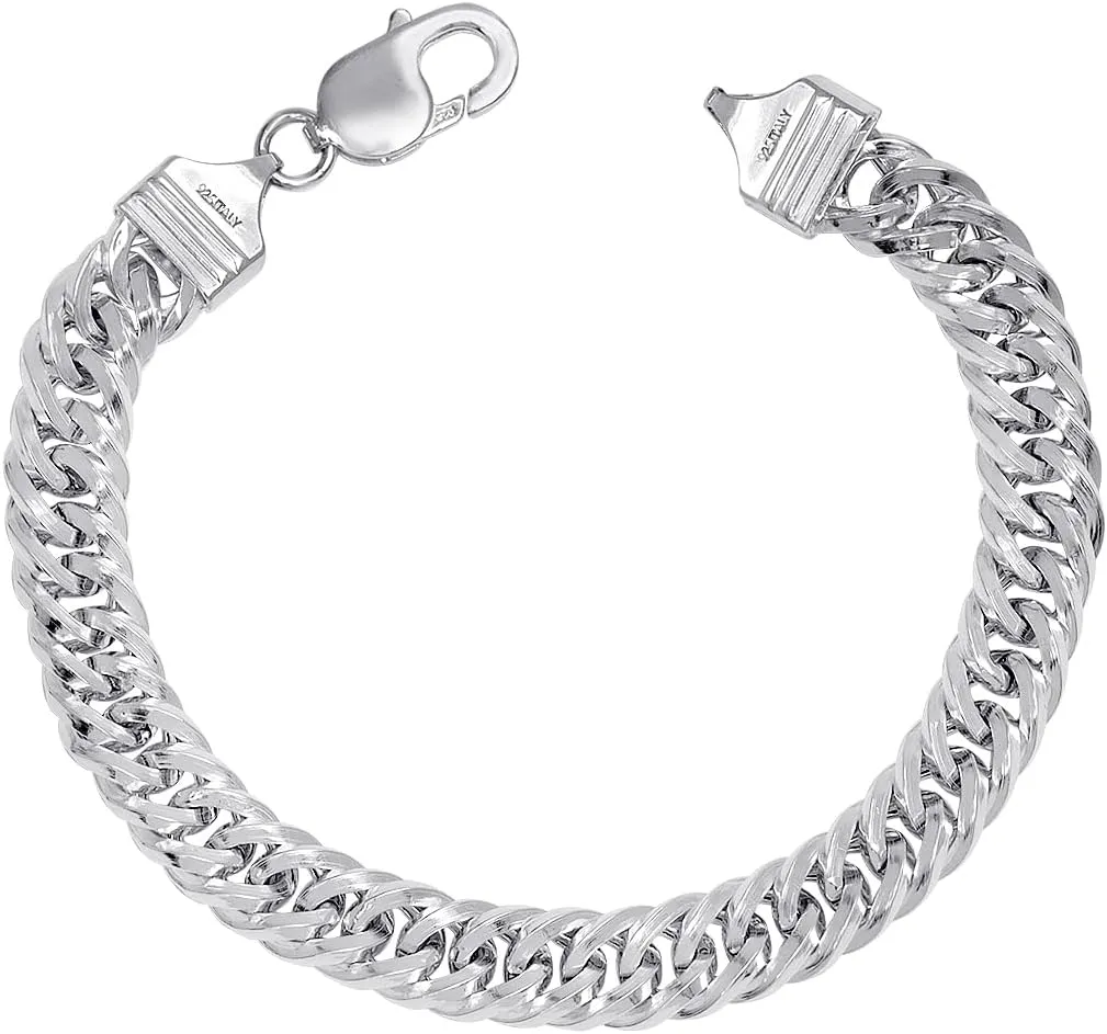 LeCalla Handmade Sterling Silver Mens Bracelets | Solid Italian 925 Chain Bracelets | Classic Designs Chain Bracelets for Men | Men's Silver Bracelet Gift for Dad, Boyfriend, Son