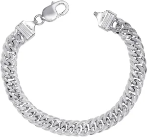LeCalla Handmade Sterling Silver Mens Bracelets | Solid Italian 925 Chain Bracelets | Classic Designs Chain Bracelets for Men | Men's Silver Bracelet Gift for Dad, Boyfriend, Son