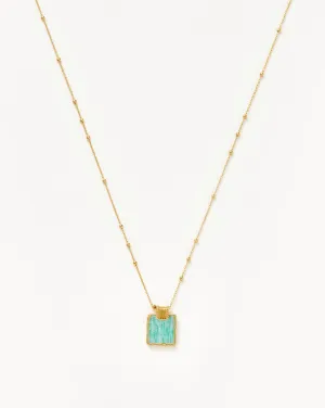 Lena Charm Necklace | 18k Gold Plated/Amazonite