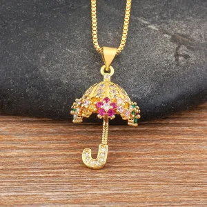 Light Luxury Shiny Zircon Stone Pendant Necklaces