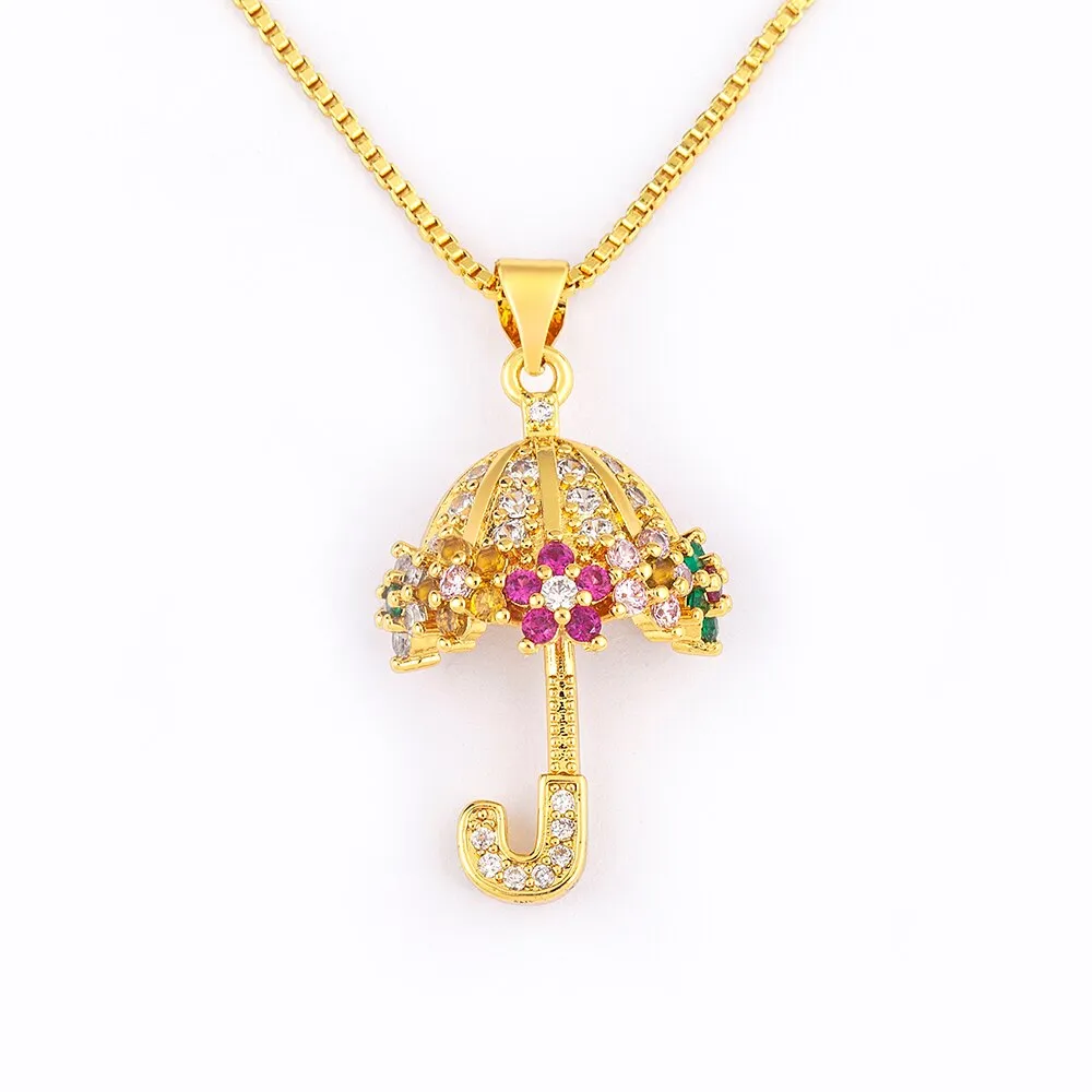 Light Luxury Shiny Zircon Stone Pendant Necklaces