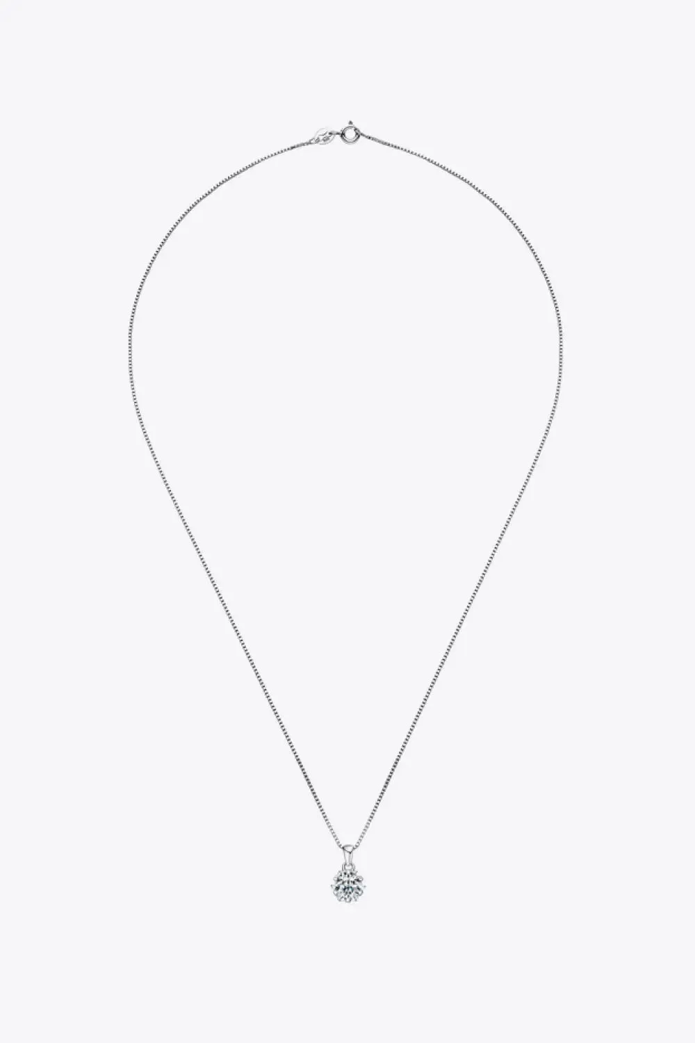 LOVCIA 1 Carat Moissanite Pendant Platinum-Plated Necklace