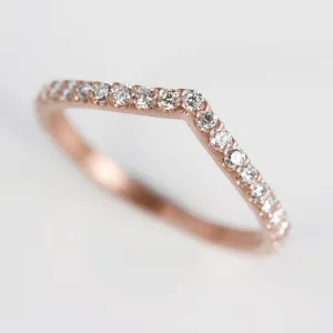 Low Dome Pave V Contour Band