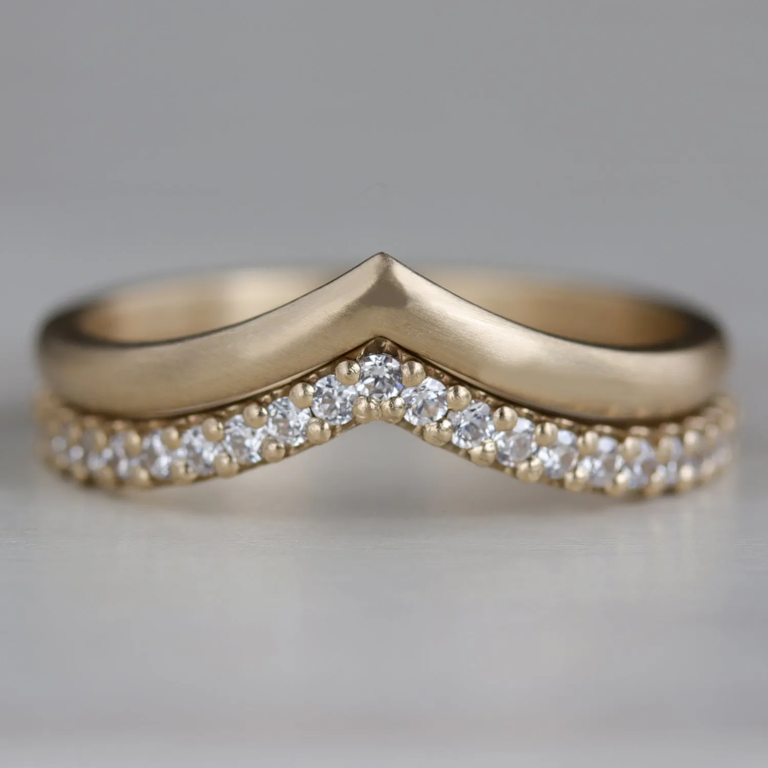 Low Dome Pave V Contour Band