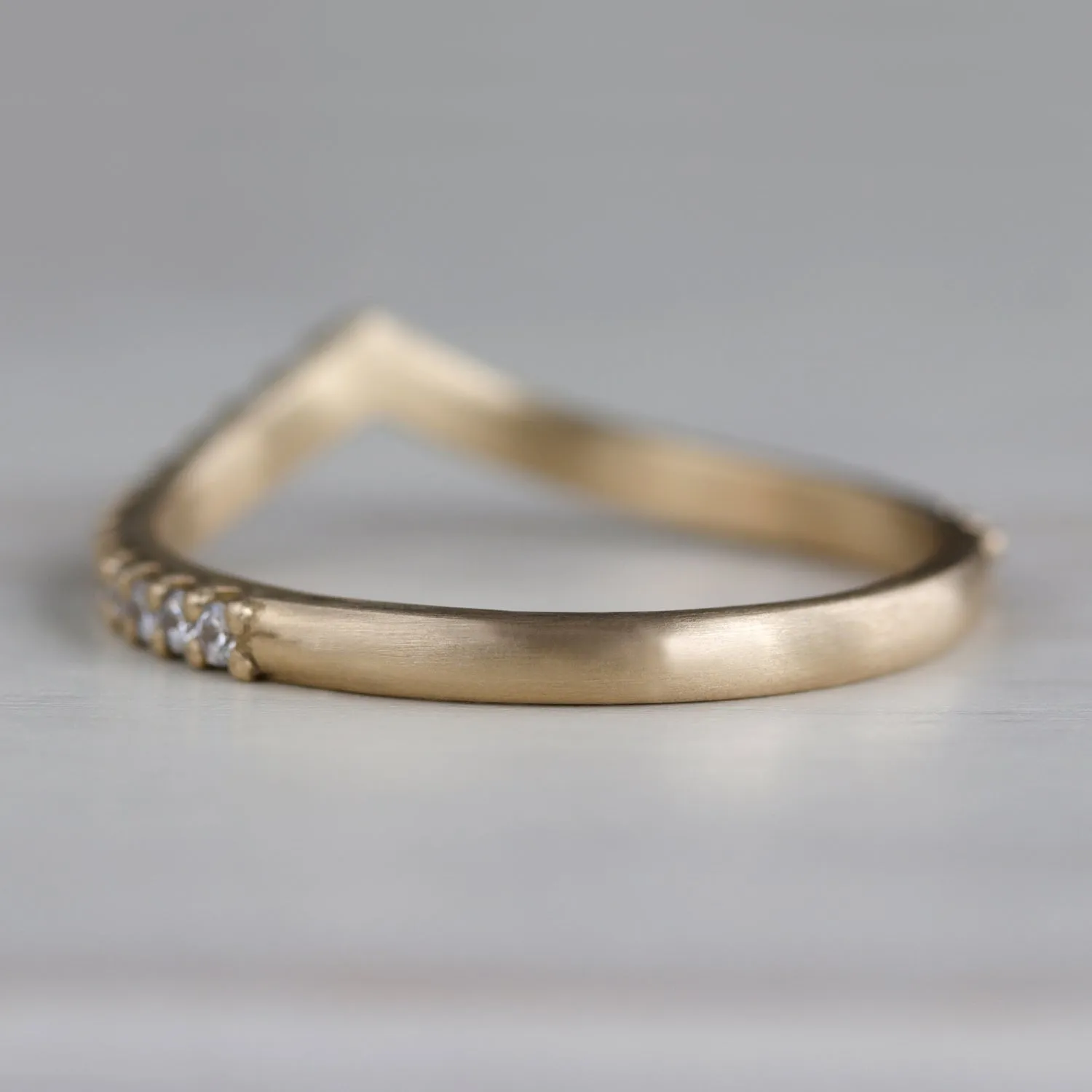 Low Dome Pave V Contour Band