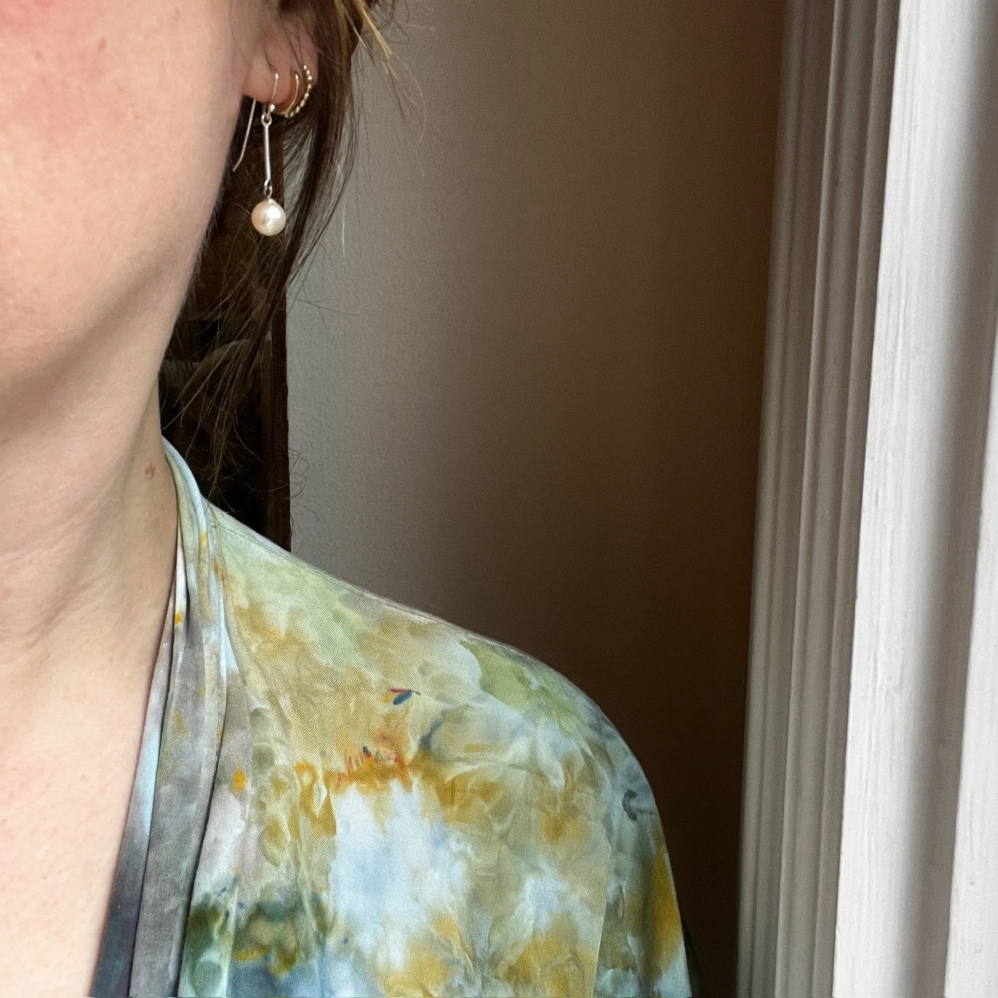 Luminous Pearl & Sterling Silver Drop Earrings
