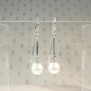 Luminous Pearl & Sterling Silver Drop Earrings