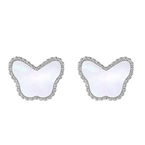Luxury Shell Butterfly Necklace for Women Rose Gold Stainless Steel
