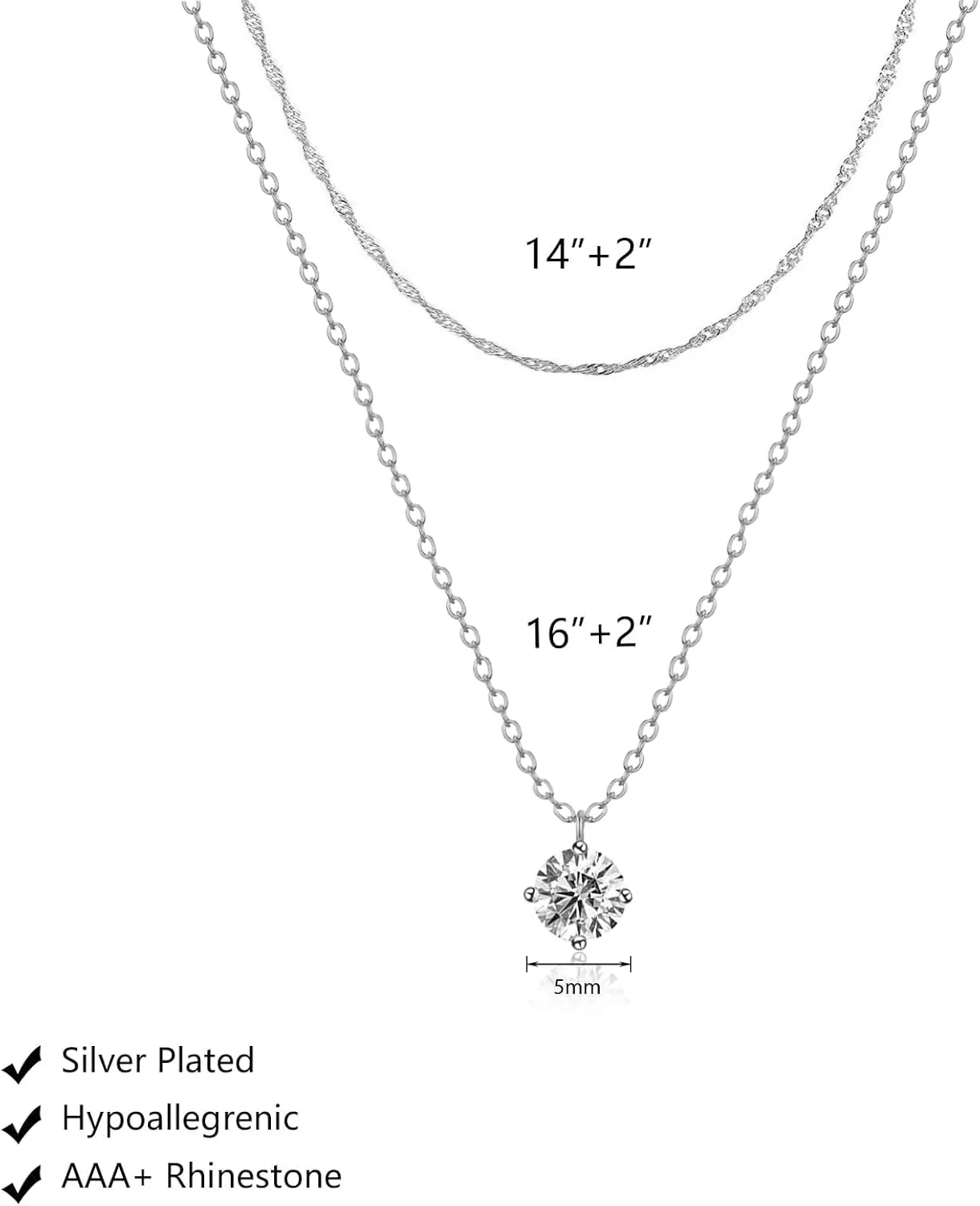 Luxval Diamond Pendant Gold Necklace for Women??Dainty 18k Gold Plated Choker Necklaces Simple Gold Jewelry Gifts for Women Girls