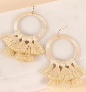 Making Statements Tassel Earrings - Ivory
