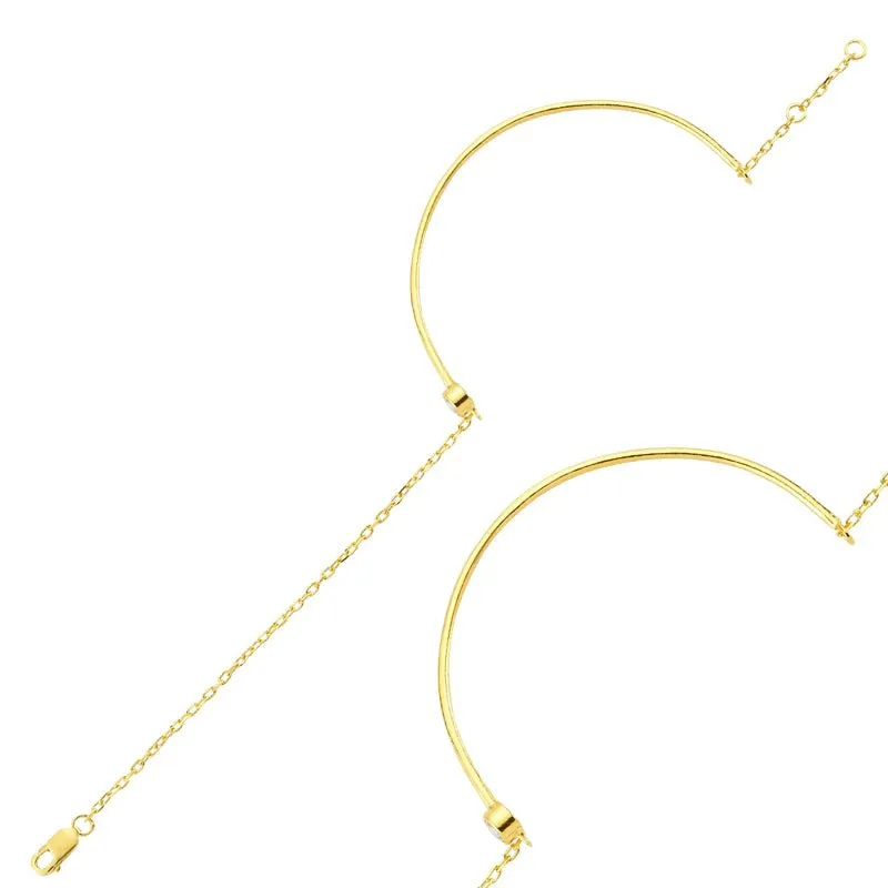 Maria Dainty Silver Chain Bracelet Cuff