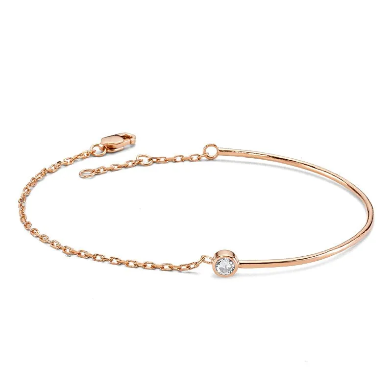 Maria Dainty Silver Chain Bracelet Cuff