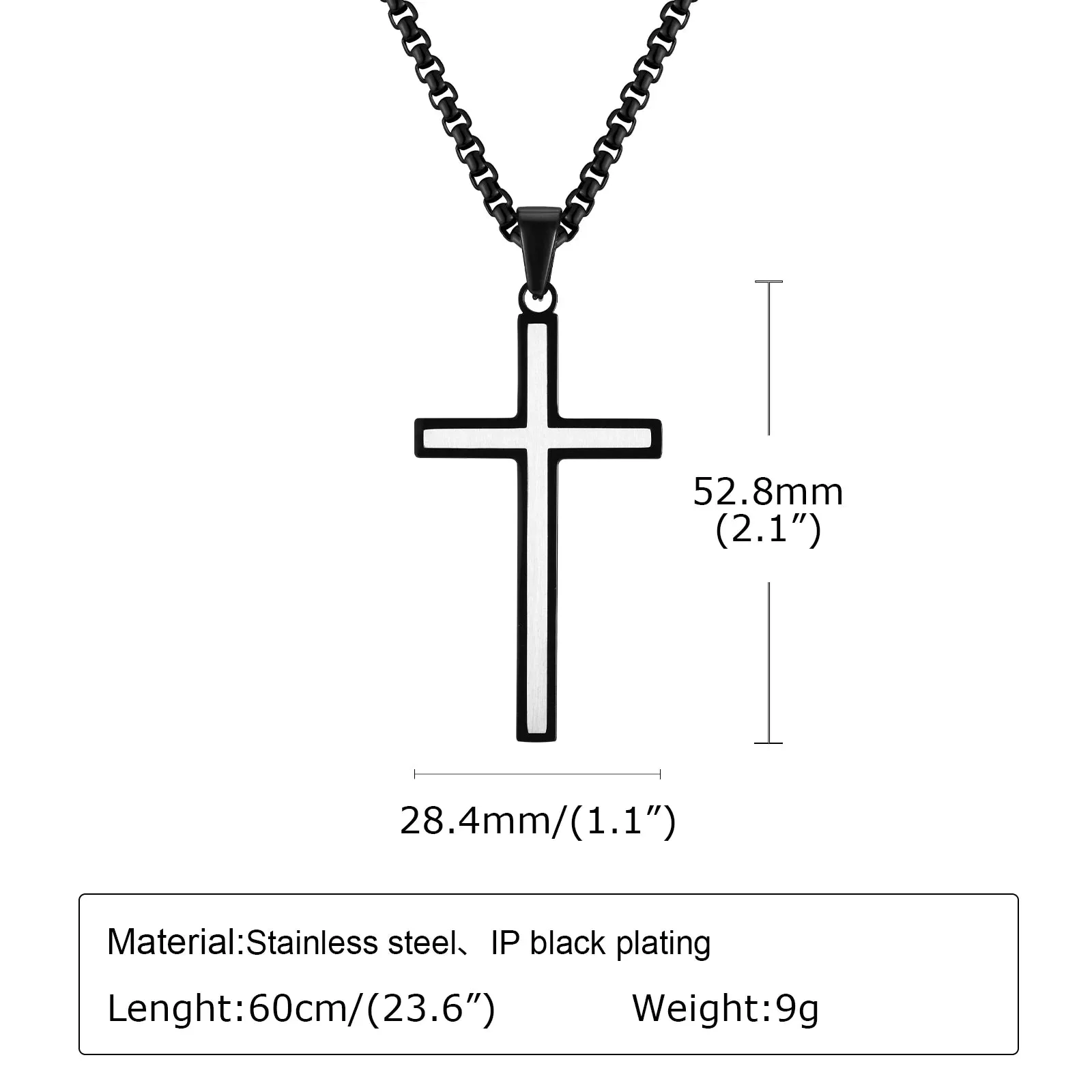 Mens Double Layers Cross Necklaces