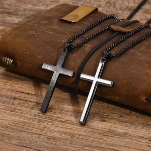 Mens Double Layers Cross Necklaces