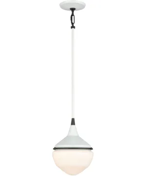 Mid-Century Schoolhouse 1-Light mini pendant  Enamel White / Matte Black