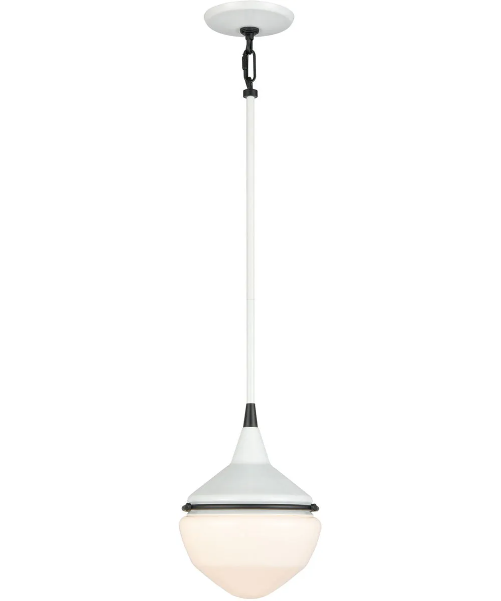 Mid-Century Schoolhouse 1-Light mini pendant  Enamel White / Matte Black