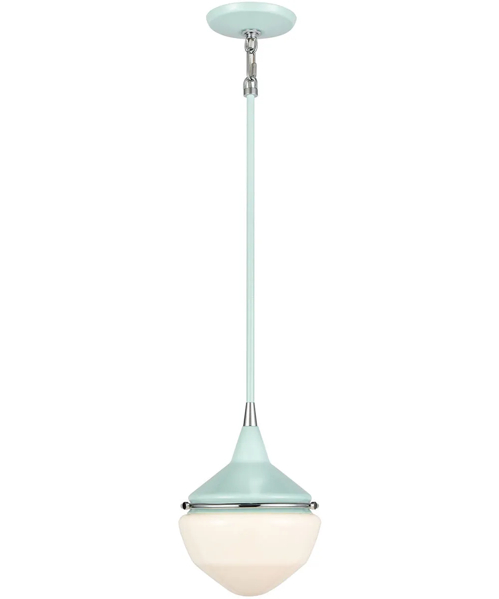 Mid-Century Schoolhouse 1-Light mini pendant  Mint / Polished Chrome