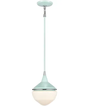 Mid-Century Schoolhouse 1-Light mini pendant  Mint / Polished Chrome