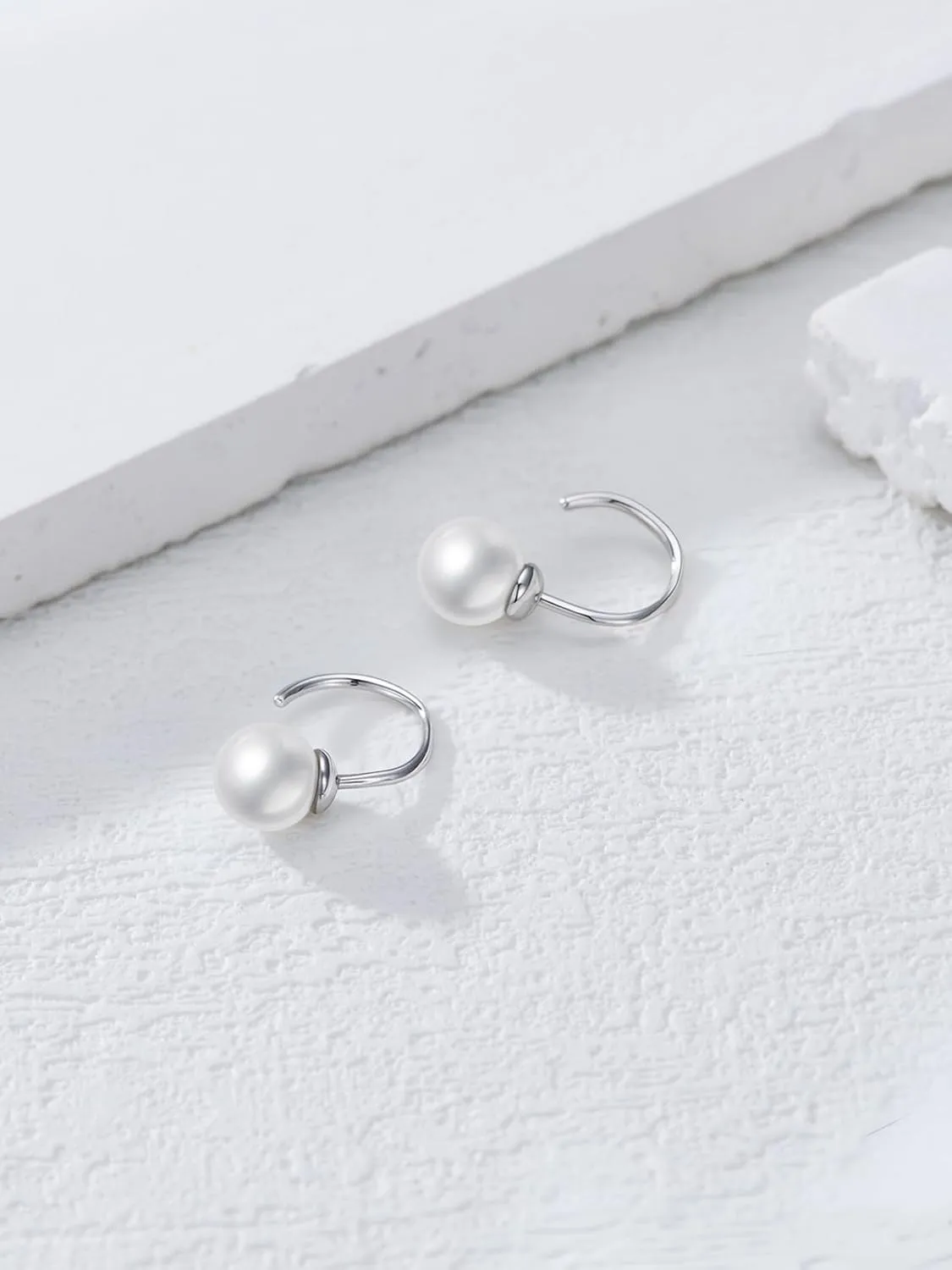 Midari Half Hoop Earrings for Women 925 Sterling Silver Dog Paw Print/Black Earrings Tiny Huggie Hoop Small Comfy Half Open Hoop C Hoop Earrings for Women