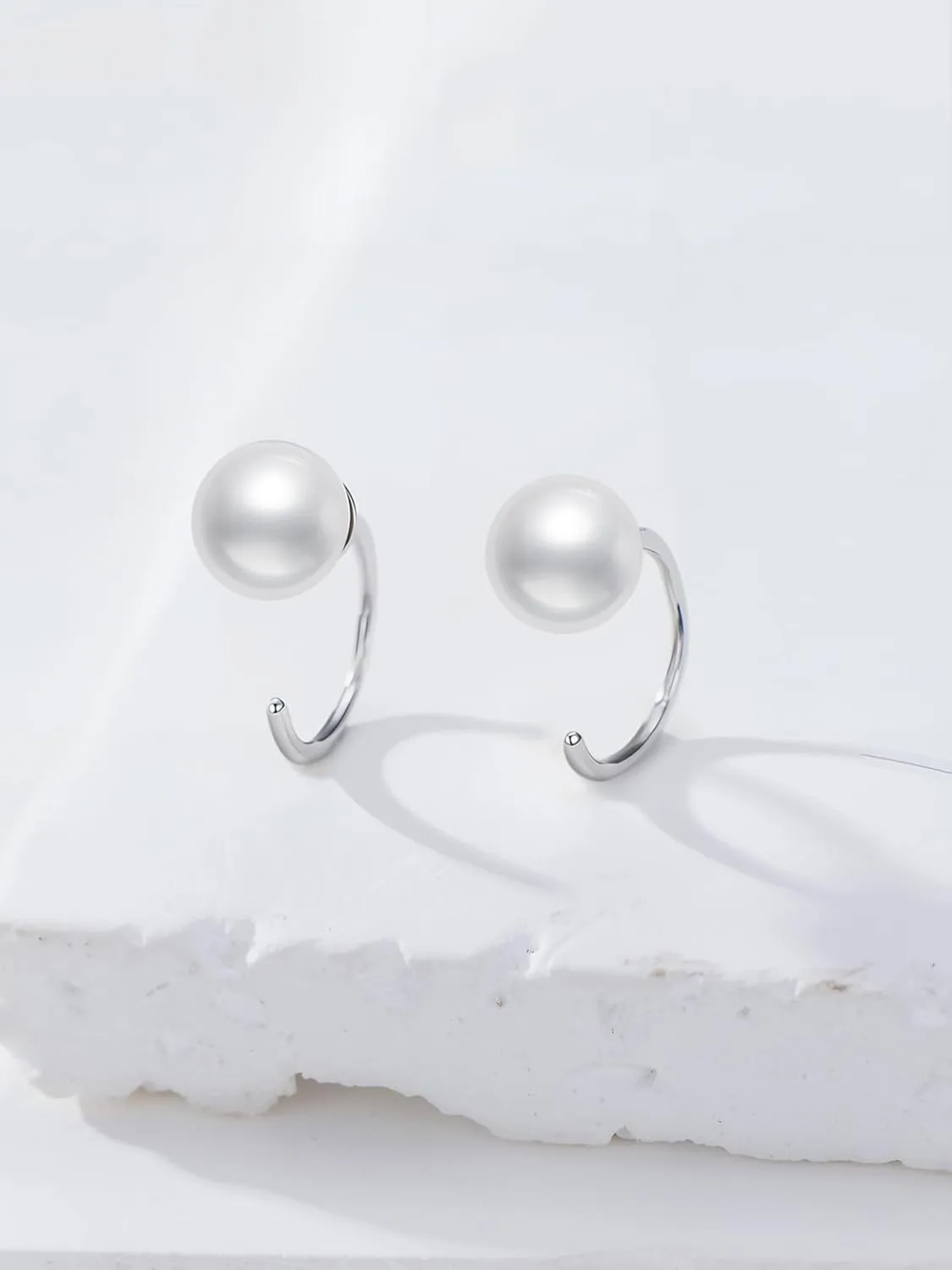 Midari Half Hoop Earrings for Women 925 Sterling Silver Dog Paw Print/Black Earrings Tiny Huggie Hoop Small Comfy Half Open Hoop C Hoop Earrings for Women