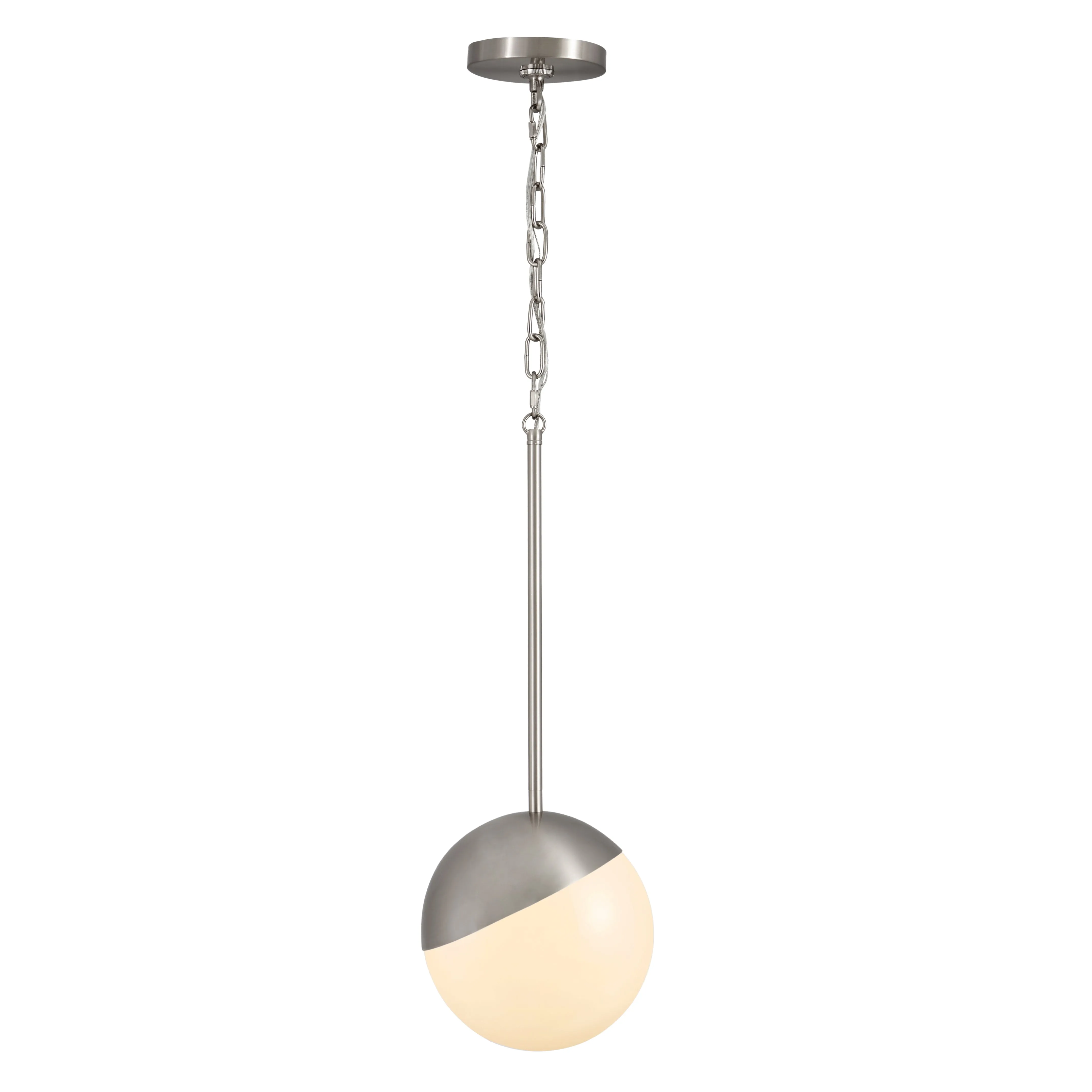 Milan 1-Light Globe Pendant Light in Brushed Nickel