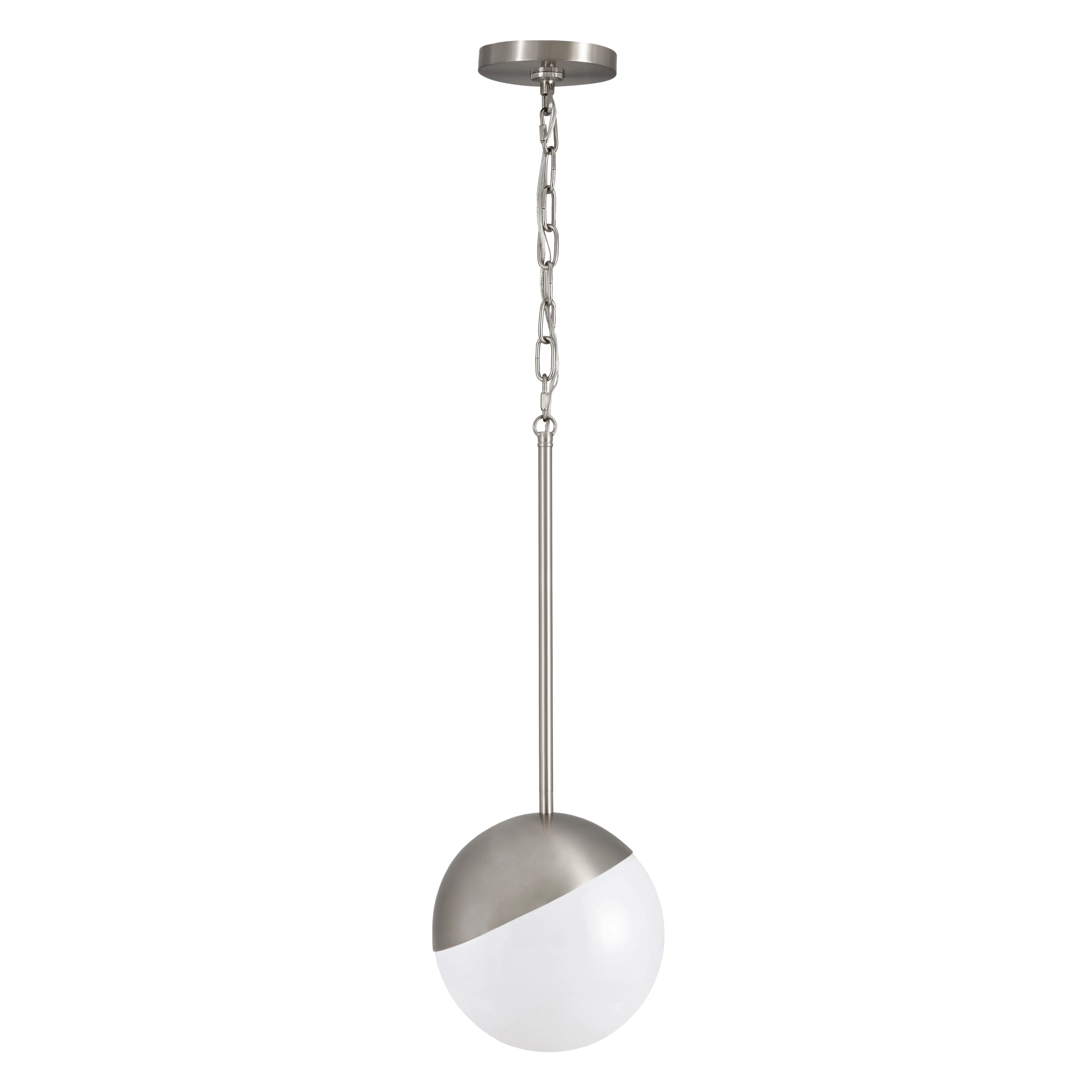 Milan 1-Light Globe Pendant Light in Brushed Nickel
