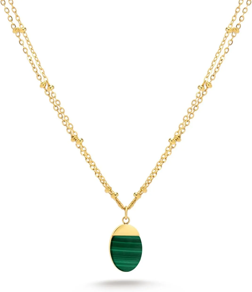 Milan Chiva 14K Gold Plated Necklace for women, Dainty Trendy Non Tarnish Pendant Charm Necklaces Fashion Jewelry for Women Waterproof