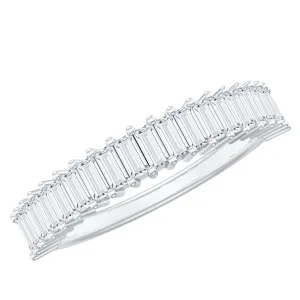 Minimal Baguette Cut Moissanite Half Eternity Band Ring