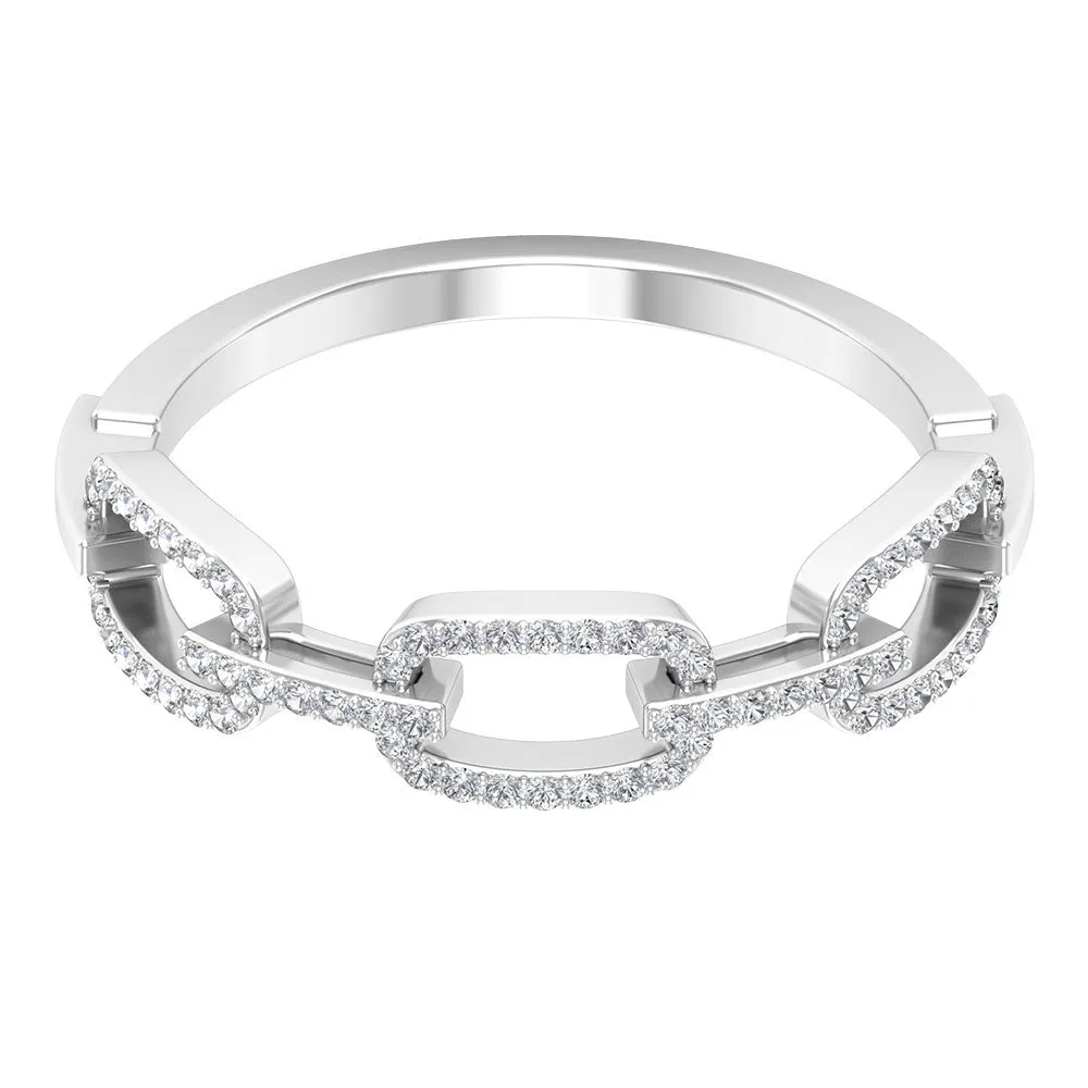 Minimal Cubic Zirconia Chain Link Ring