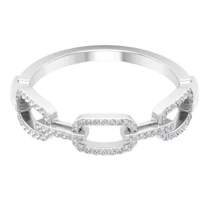 Minimal Cubic Zirconia Chain Link Ring