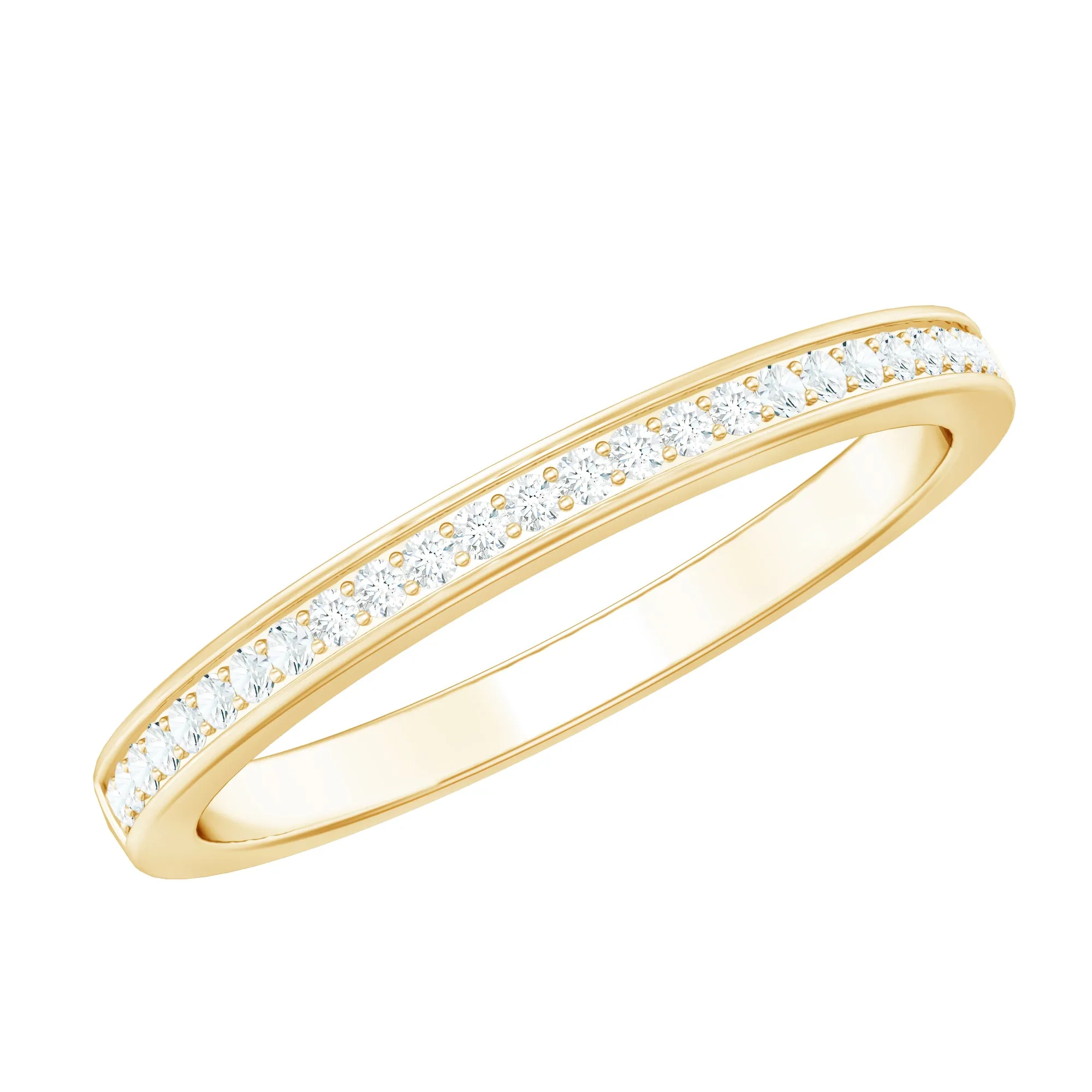 Minimal Moissanite Semi Eternity Band Ring