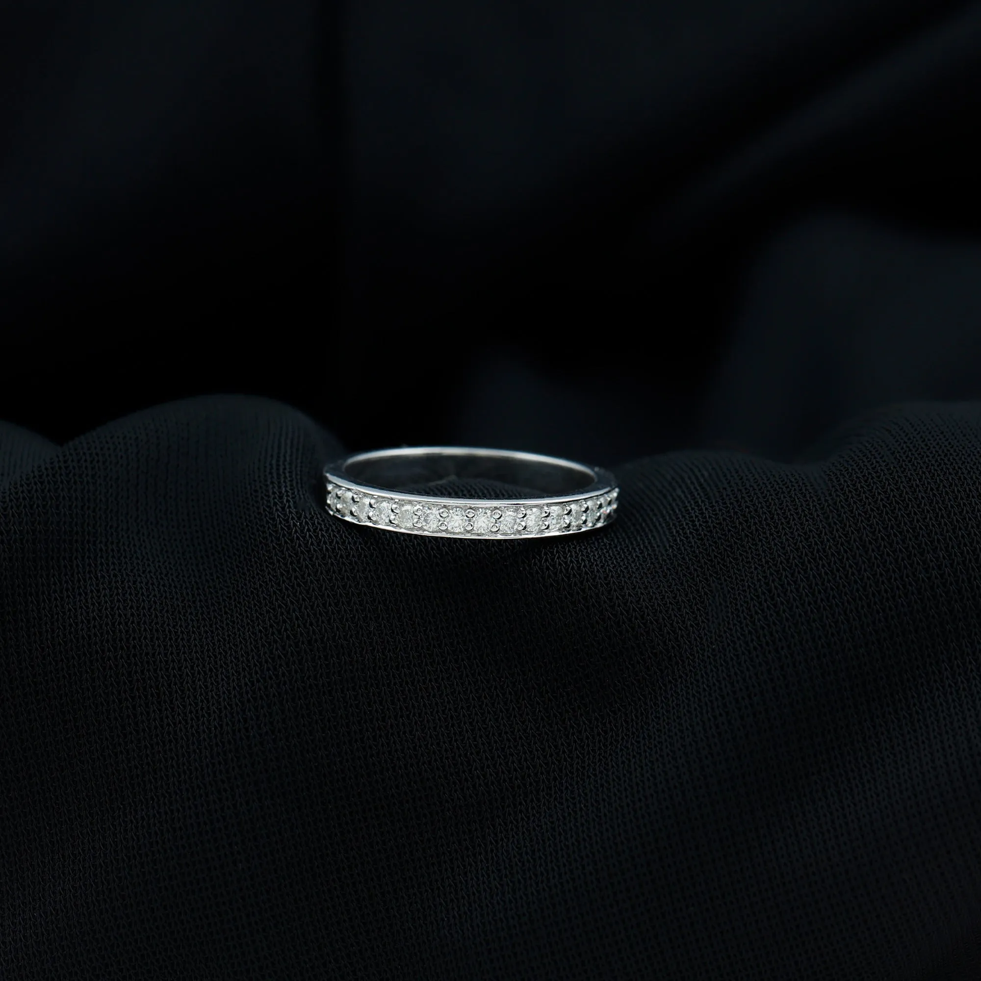 Minimal Moissanite Semi Eternity Band Ring