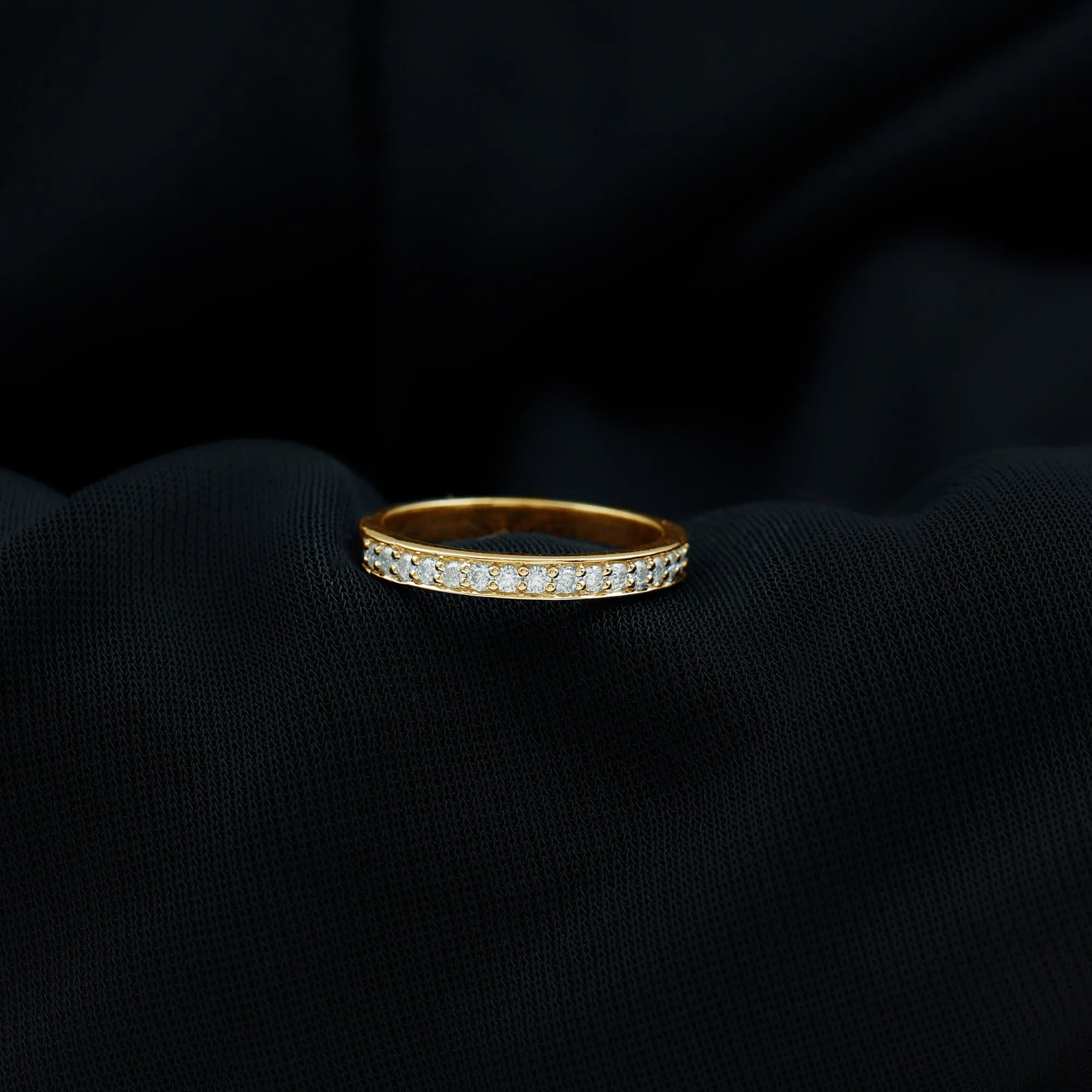 Minimal Moissanite Semi Eternity Band Ring