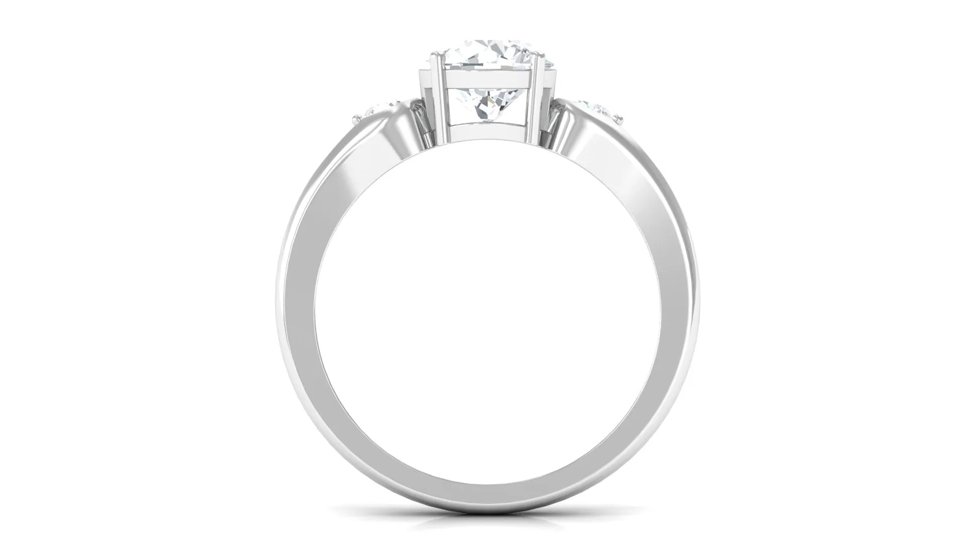 Minimal Moissanite Solitaire Engagement Ring
