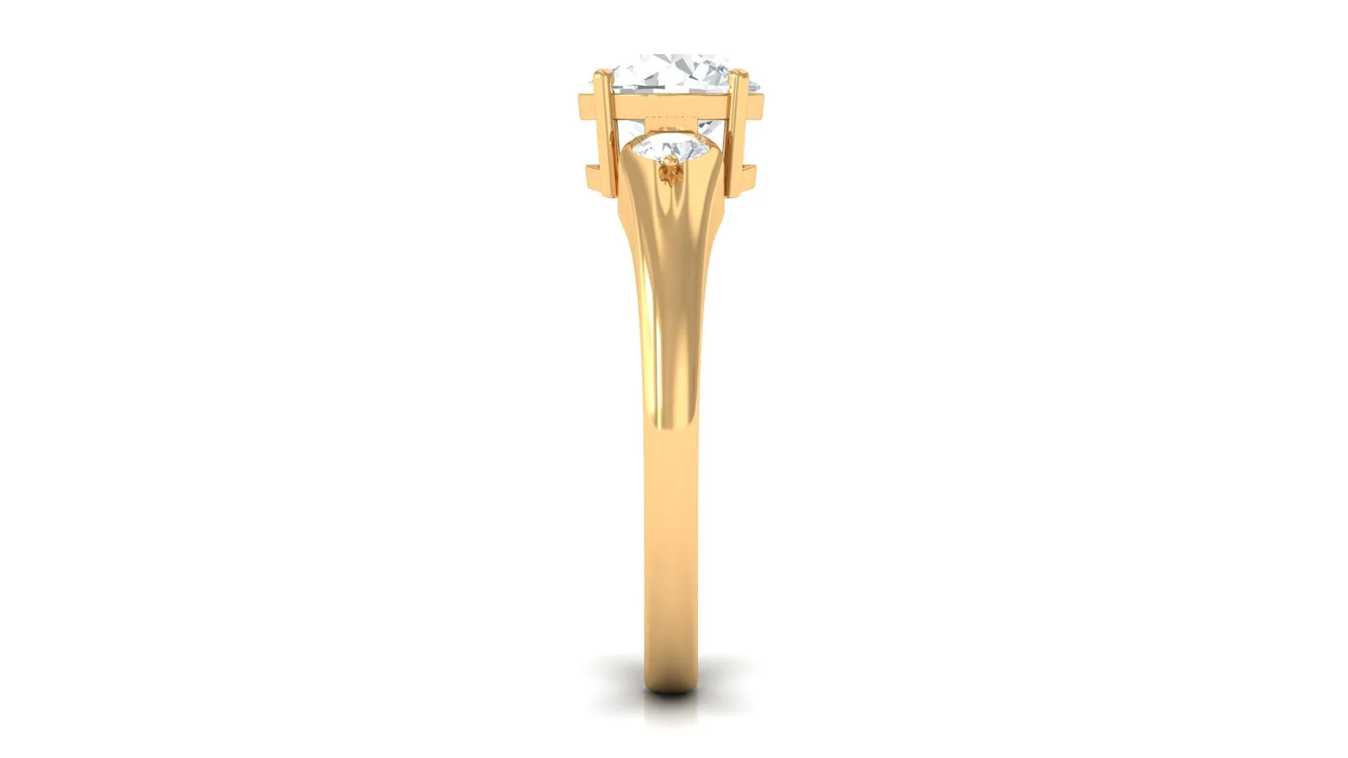 Minimal Moissanite Solitaire Engagement Ring