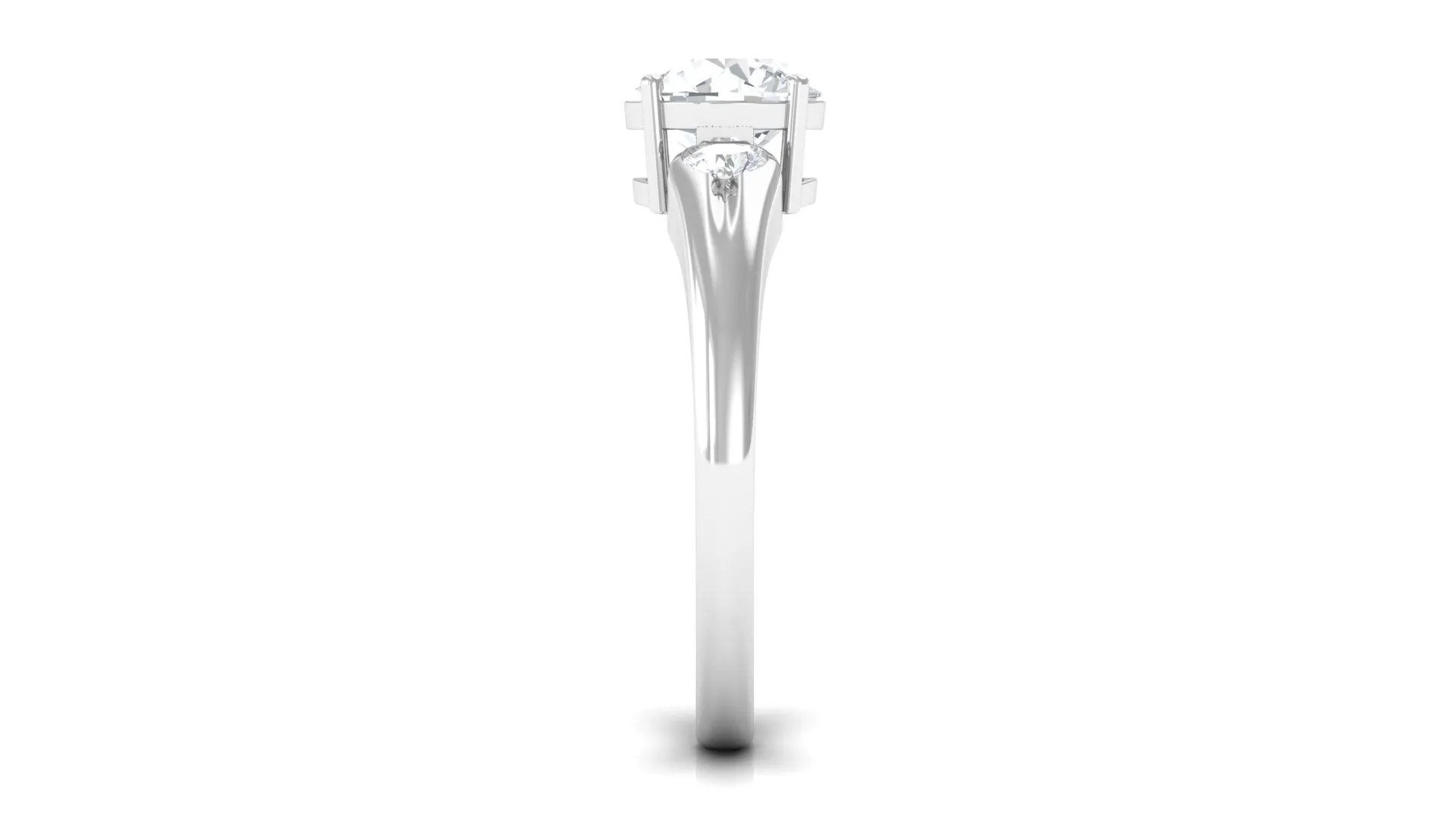Minimal Moissanite Solitaire Engagement Ring