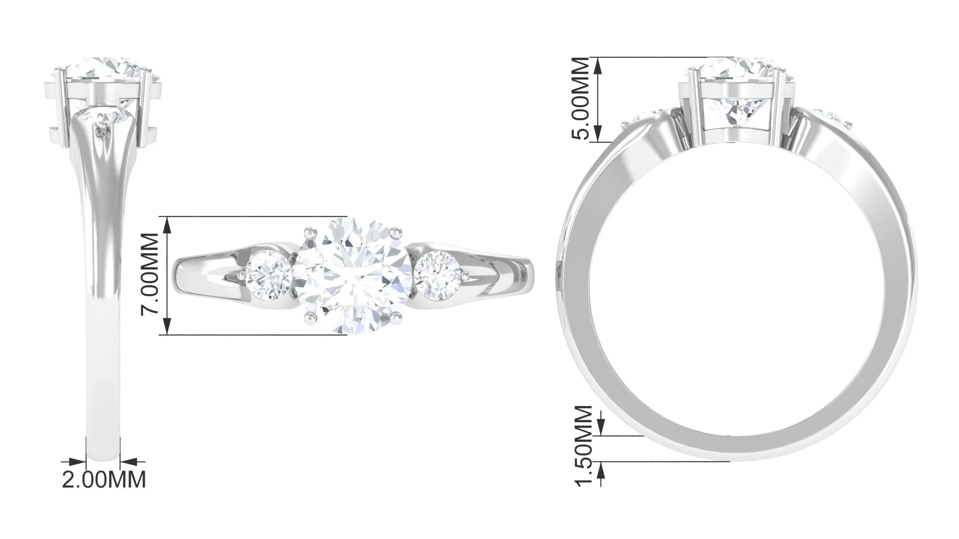 Minimal Moissanite Solitaire Engagement Ring