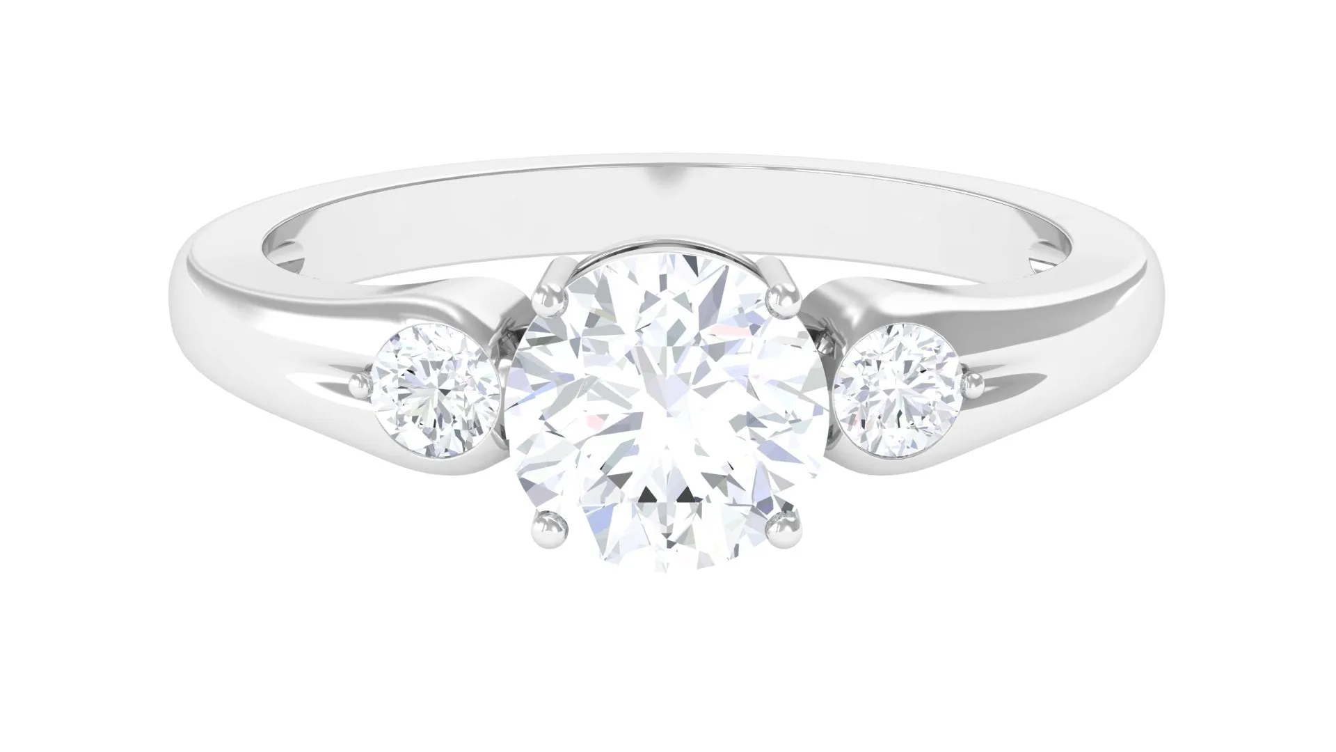 Minimal Moissanite Solitaire Engagement Ring