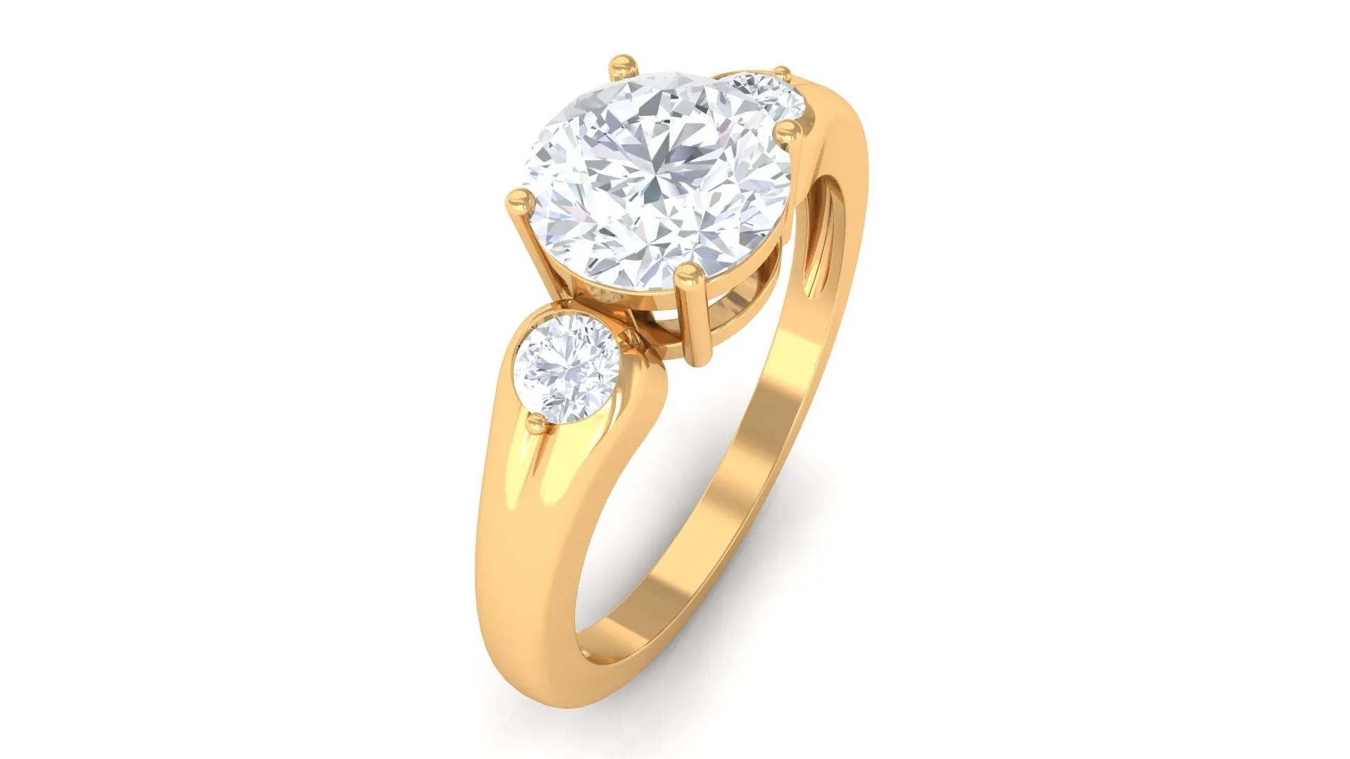 Minimal Moissanite Solitaire Engagement Ring
