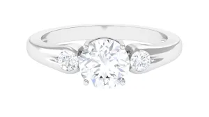 Minimal Moissanite Solitaire Engagement Ring