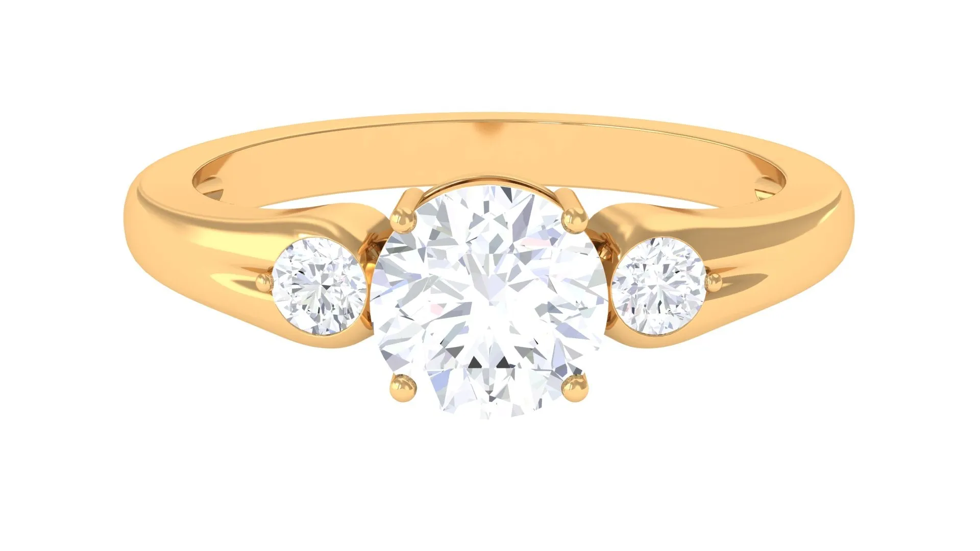 Minimal Moissanite Solitaire Engagement Ring