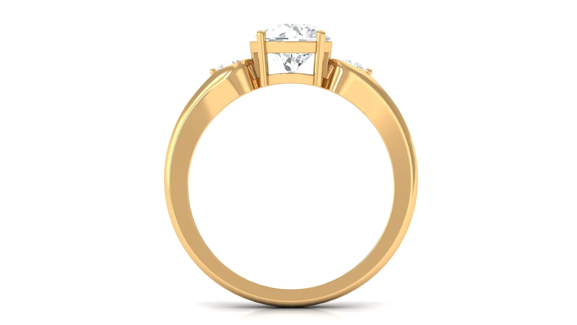 Minimal Moissanite Solitaire Engagement Ring