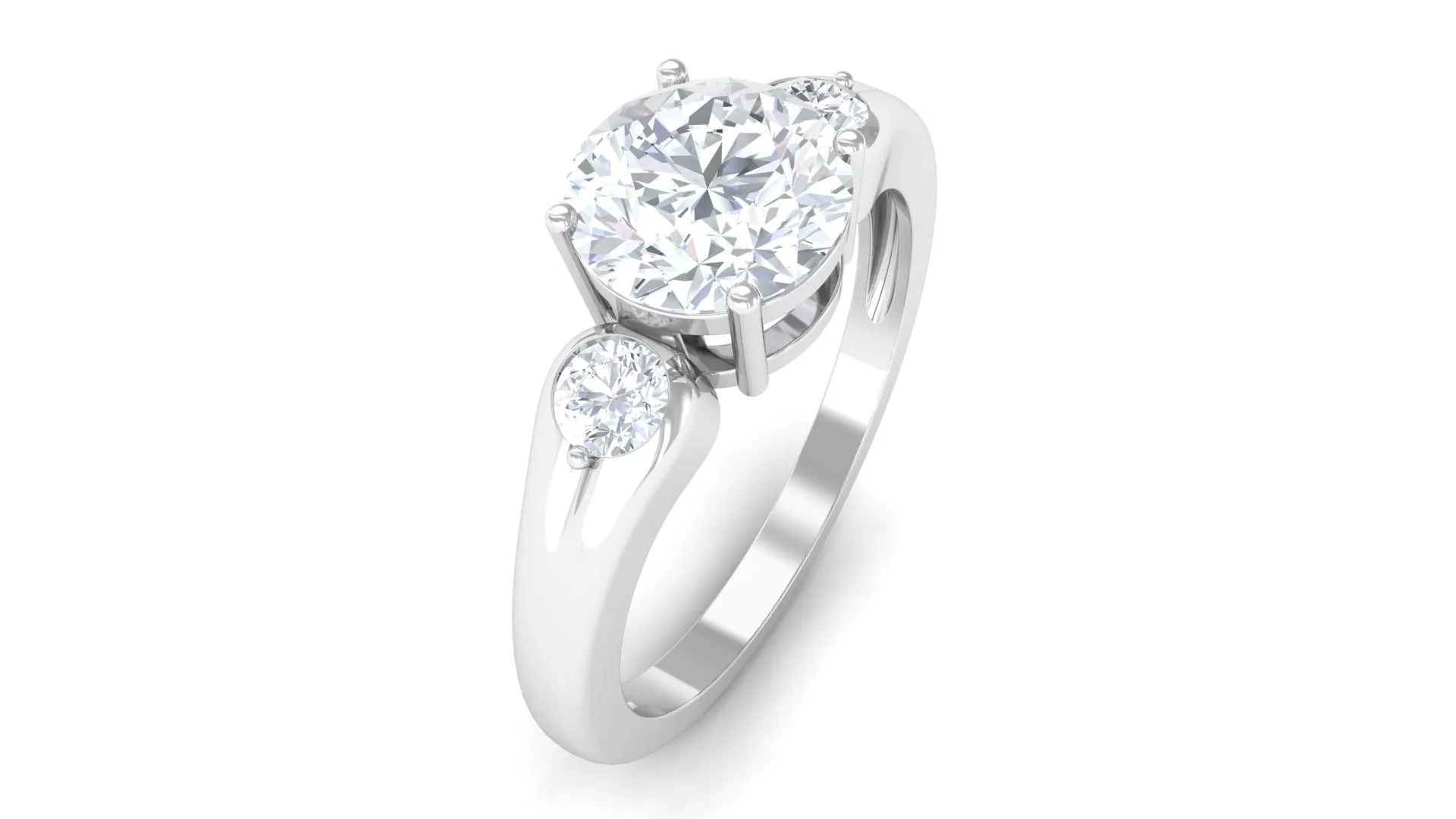 Minimal Moissanite Solitaire Engagement Ring