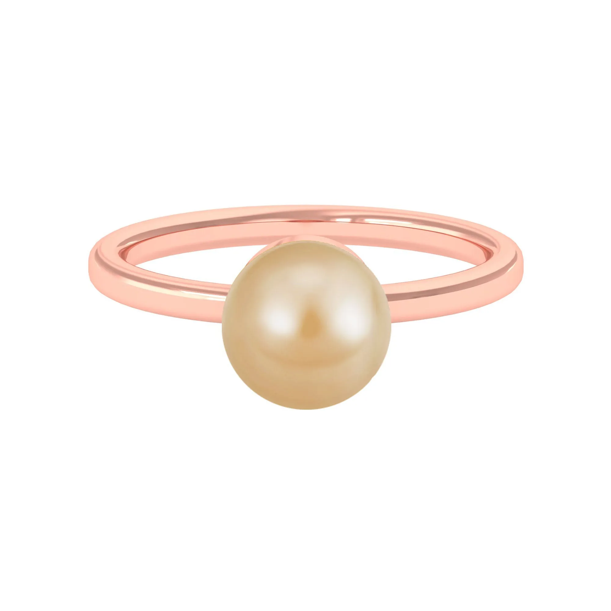 Minimal Round South Sea Pearl Solitaire Ring
