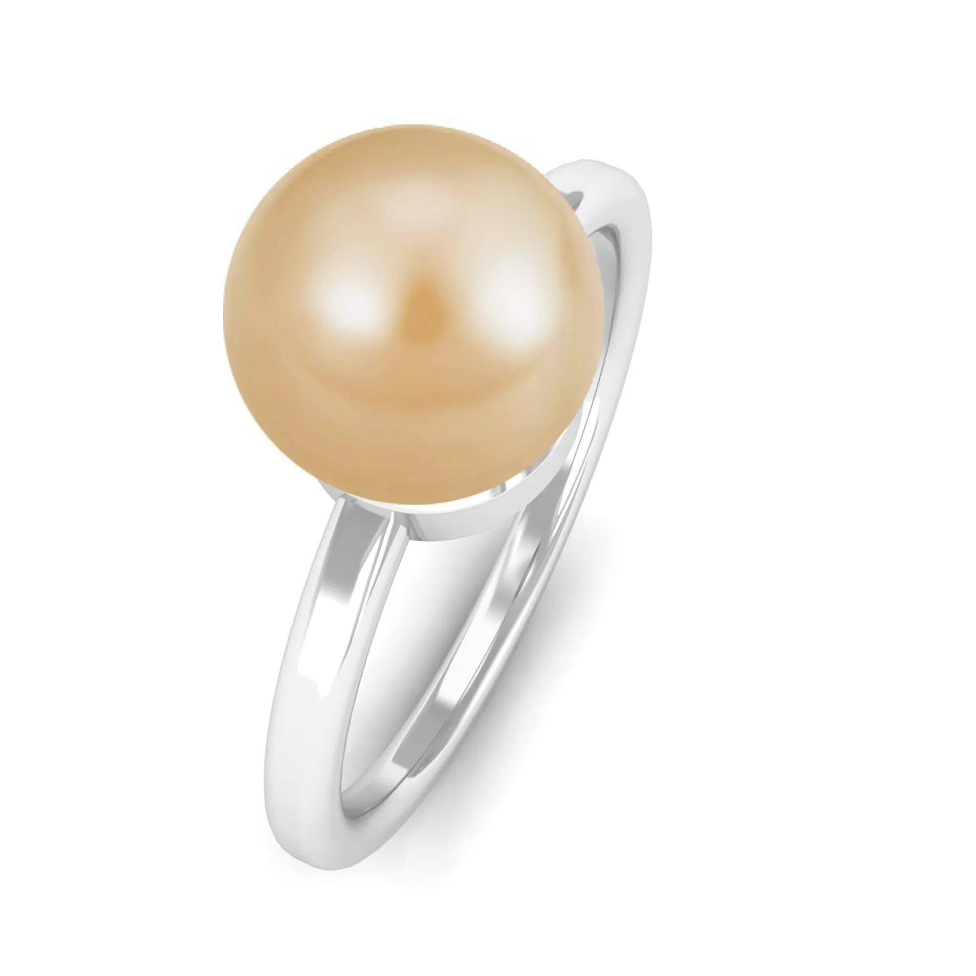 Minimal Round South Sea Pearl Solitaire Ring