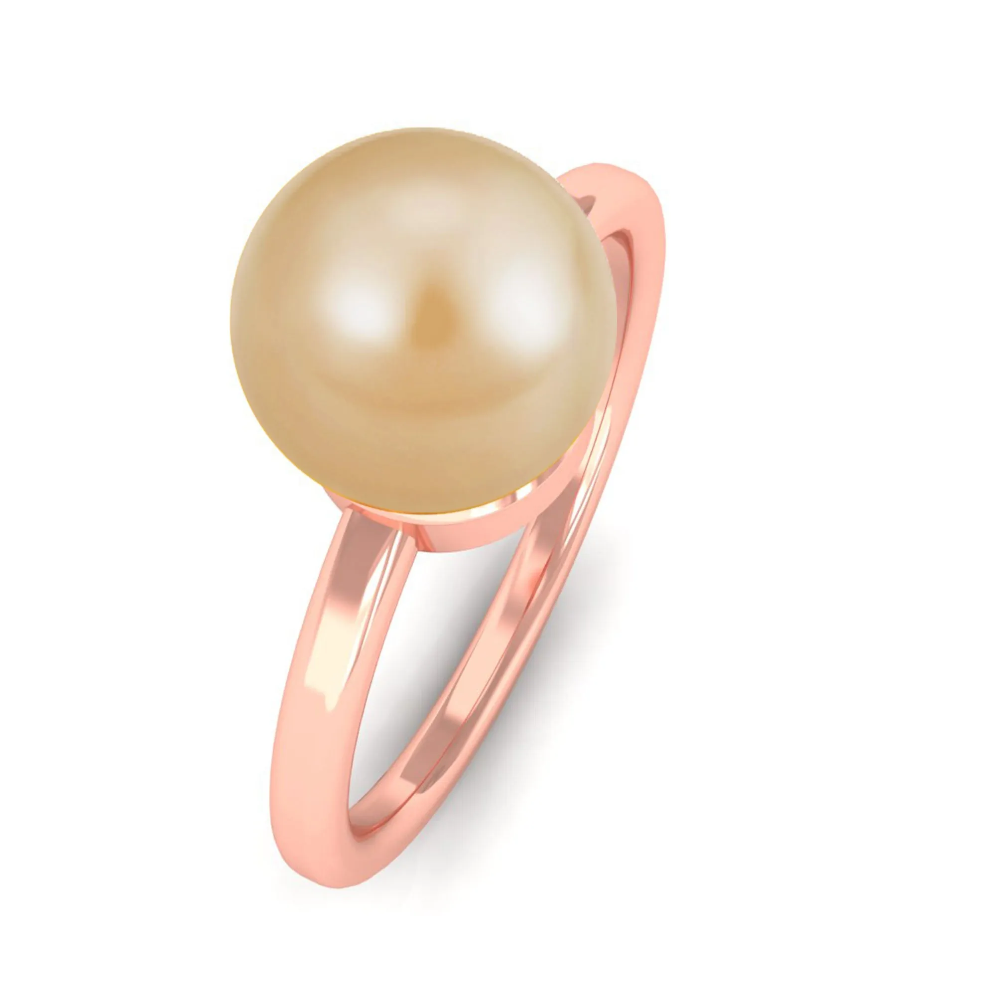 Minimal Round South Sea Pearl Solitaire Ring