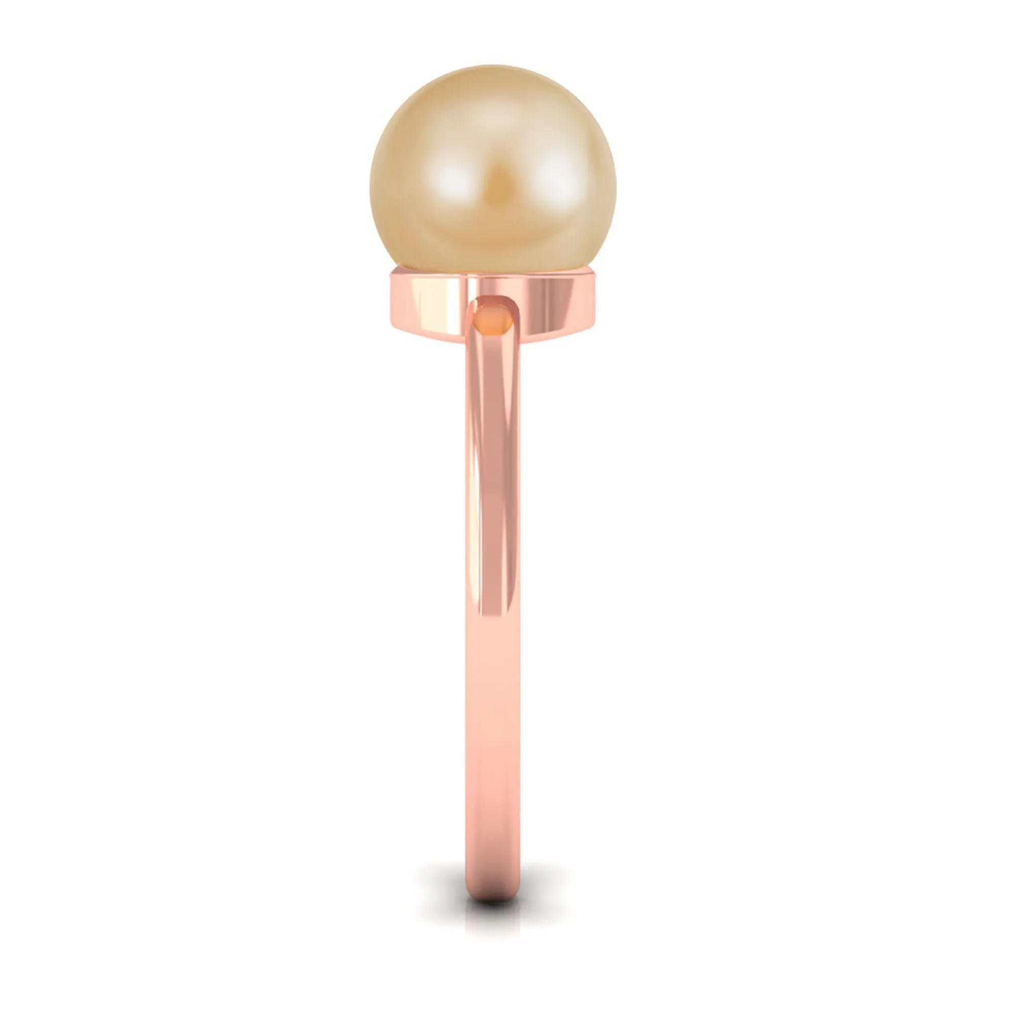 Minimal Round South Sea Pearl Solitaire Ring
