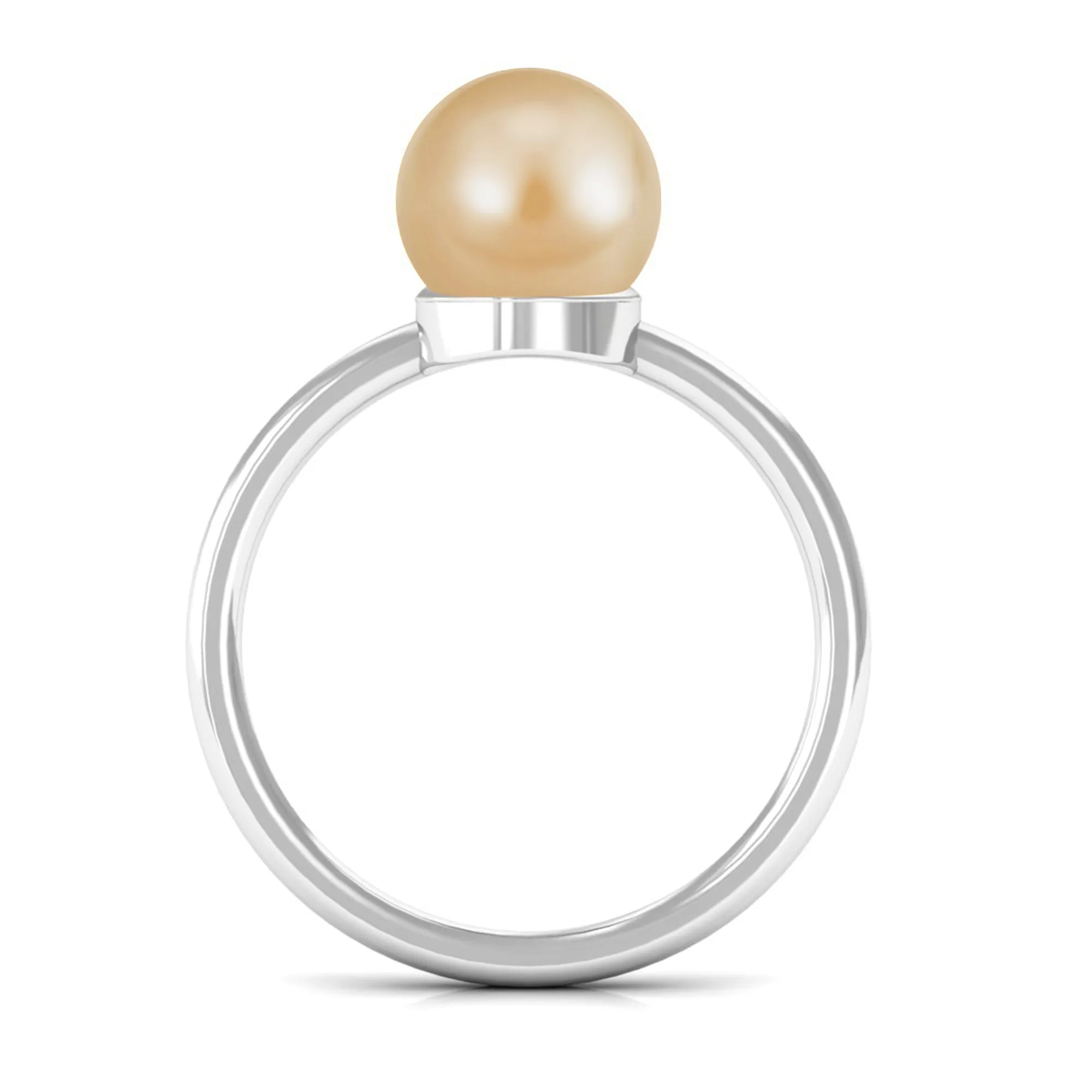 Minimal Round South Sea Pearl Solitaire Ring