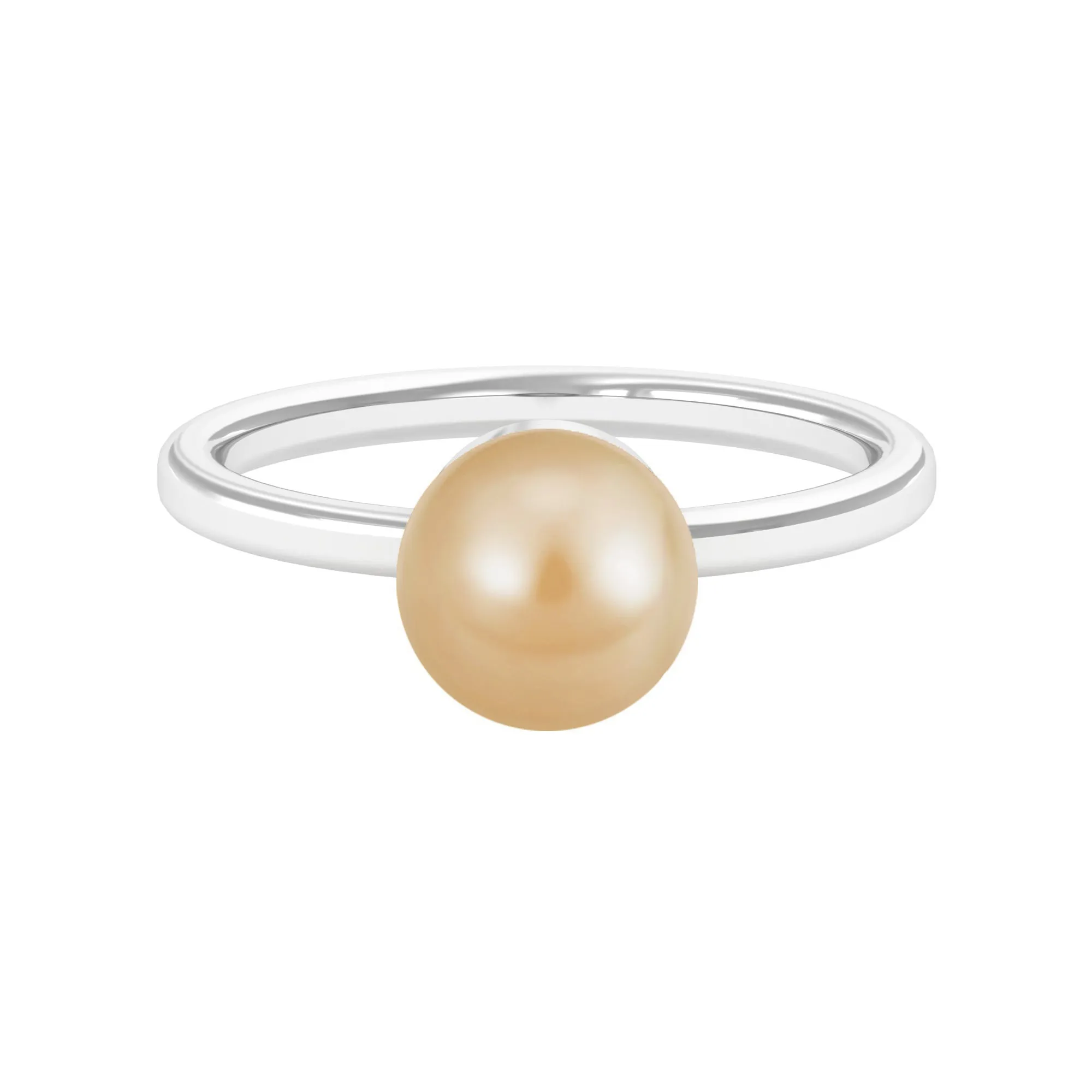 Minimal Round South Sea Pearl Solitaire Ring